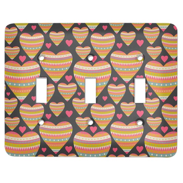 Custom Hearts Light Switch Cover (3 Toggle Plate)
