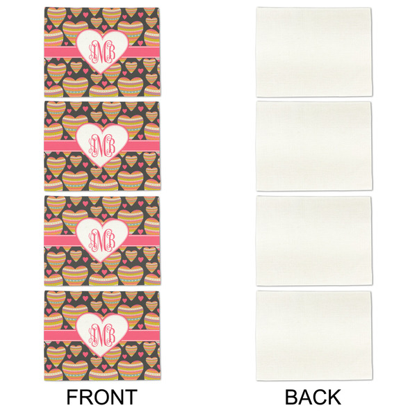 Hearts Linen Placemat - APPROVAL Set of 4 (single sided)