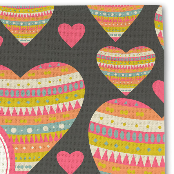 Hearts Linen Placemat - DETAIL