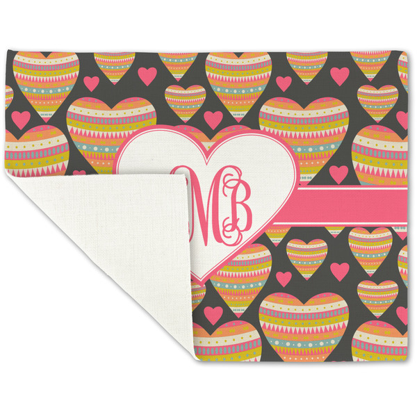 Hearts Linen Placemat - Folded Corner (single side)
