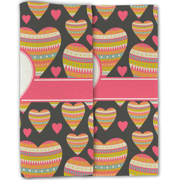 Hearts Linen Placemat - Folded Half (double sided)