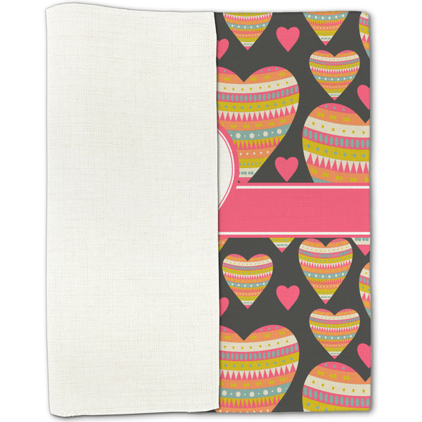 Hearts Linen Placemat - Folded Half