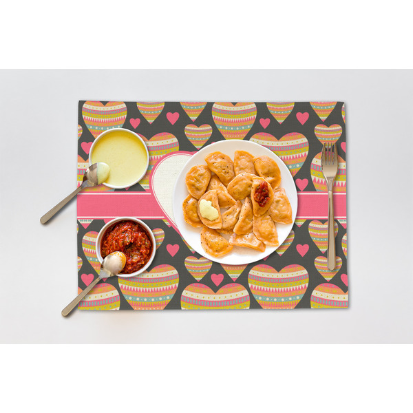 Hearts Linen Placemat - Lifestyle (single)