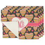 Hearts Single-Sided Linen Placemat - Set of 4 w/ Monogram