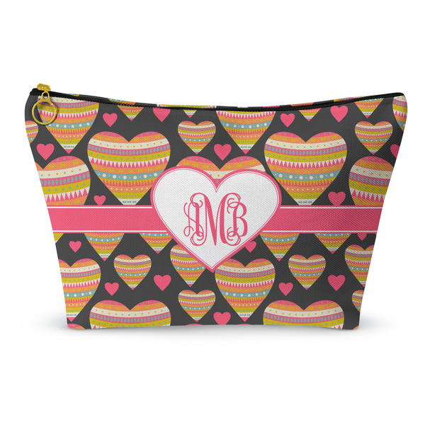 Custom Hearts Makeup Bag - Large - 12.5"x7" (Personalized)