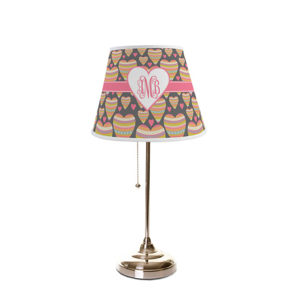 Hearts Poly Film Empire Lampshade - On Stand