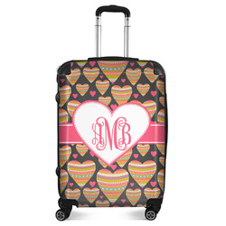 Hearts Suitcase - 24"Medium - Checked (Personalized)