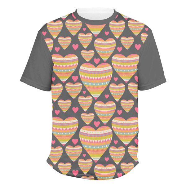 Custom Hearts Men's Crew T-Shirt - 2X Large
