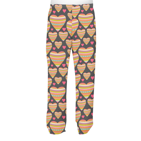 Hearts Men's Pjs Back - on model