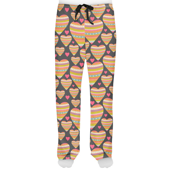 Hearts Men's Pjs Front - on model