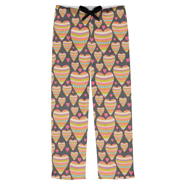 Custom Hearts Mens Pajama Pants - L