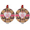 Hearts Metal Ball Ornament - Front and Back
