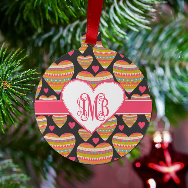 Hearts Metal Ball Ornament - Lifestyle