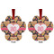 Hearts Metal Paw Ornament - Front and Back