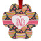 Hearts Metal Paw Ornament - Front