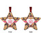 Hearts Metal Star Ornament - Front and Back