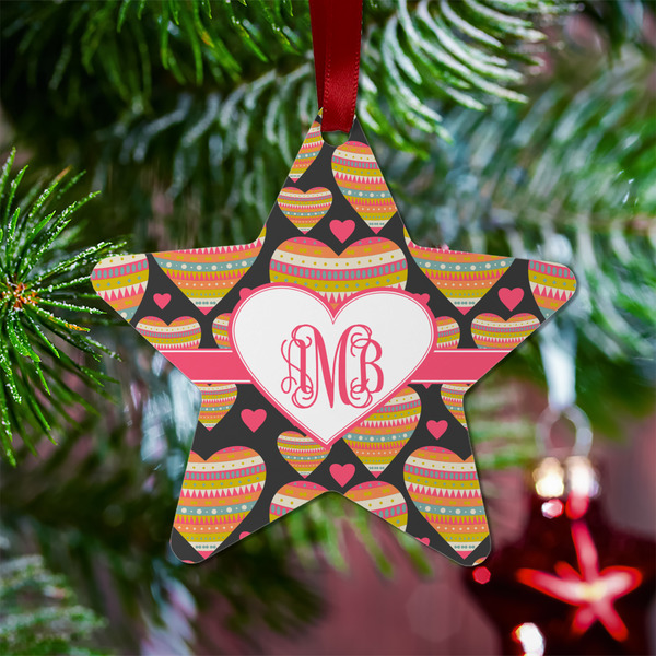 Hearts Metal Star Ornament - Lifestyle
