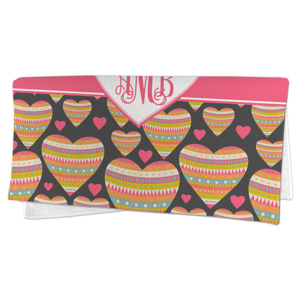 Hearts Microfiber Dish Rag - FOLDED (half)