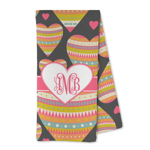 Custom Hearts Kitchen Towel - Microfiber (Personalized)