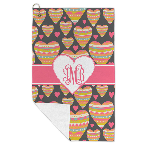 Hearts Microfiber Golf Towels - FOLD