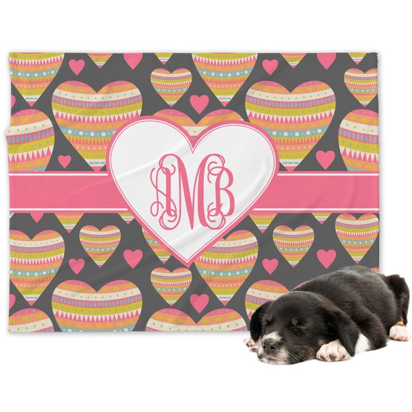 Custom Hearts Dog Blanket (Personalized)