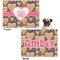 Hearts Microfleece Dog Blanket - Regular - Front & Back