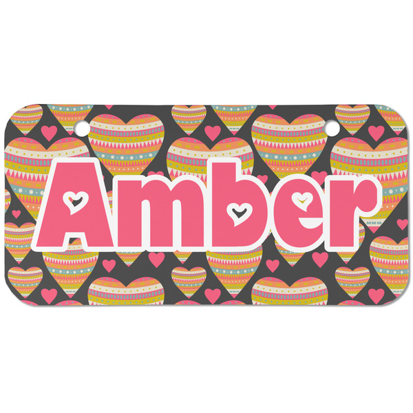 Hearts Mini Bicycle License Plate - Two Holes