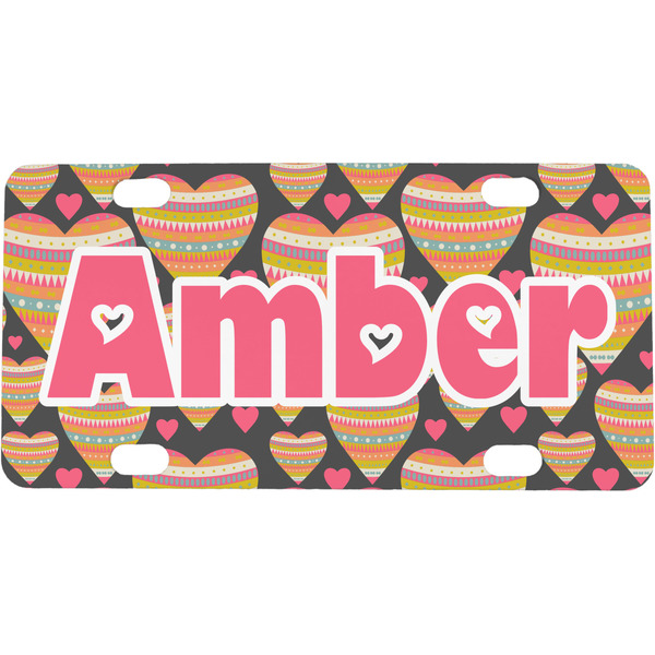 Custom Hearts Mini/Bicycle License Plate (Personalized)