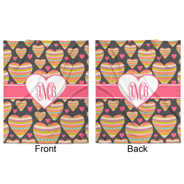 Hearts Minky Blanket - 50"x60" - Double Sided - Front & Back