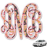 Hearts Monogram Car Decal (Personalized)
