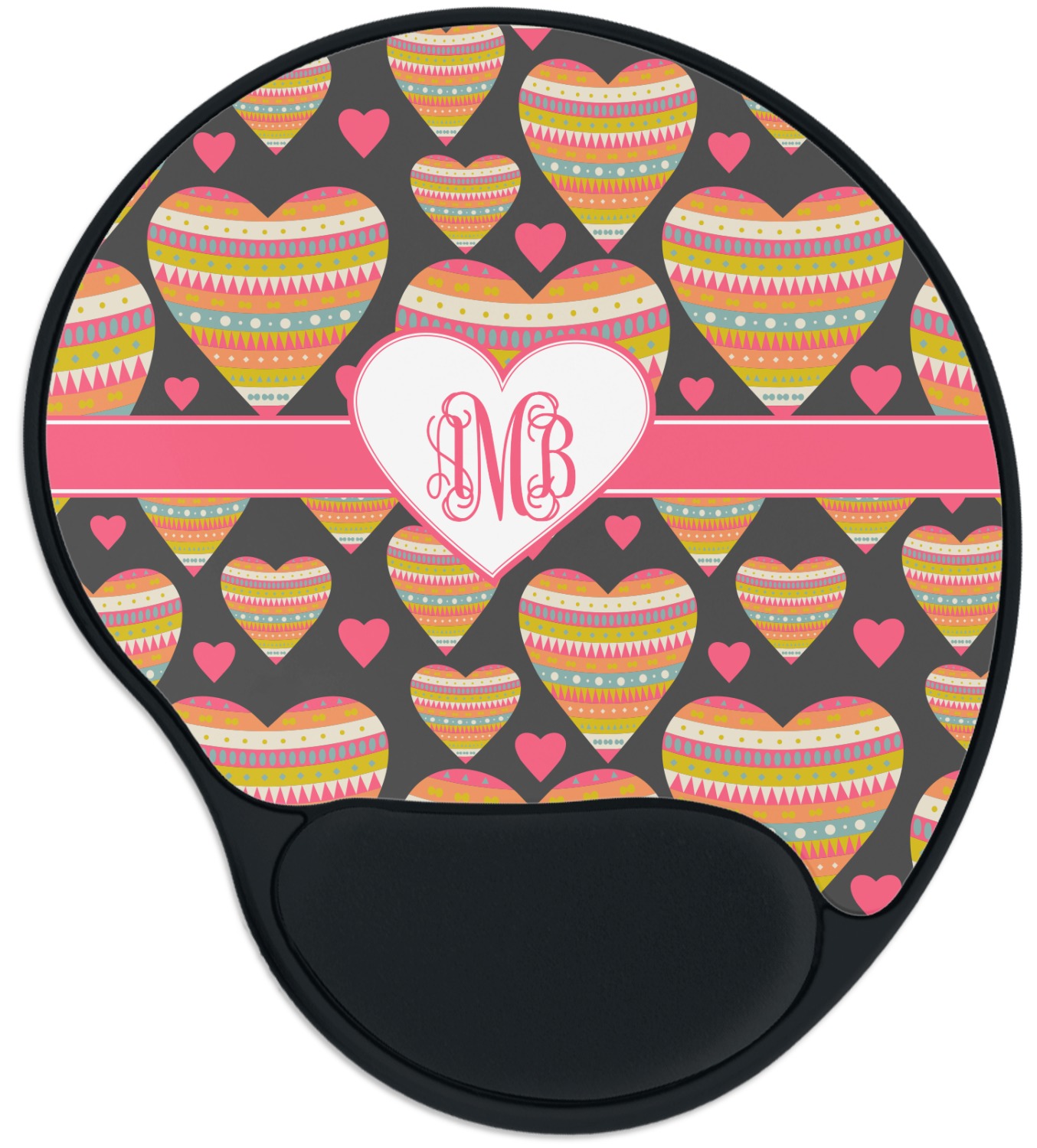 Custom Hearts Mouse Pad with Wrist Support YouCustomizeIt