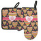 Hearts Left Oven Mitt & Pot Holder Set w/ Monogram