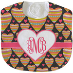 Hearts Velour Baby Bib w/ Monogram