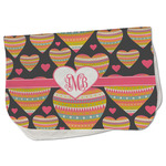 Hearts Burp Cloth - Fleece w/ Monogram