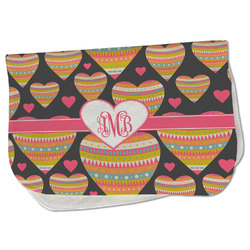 Hearts Burp Cloth - Fleece w/ Monogram
