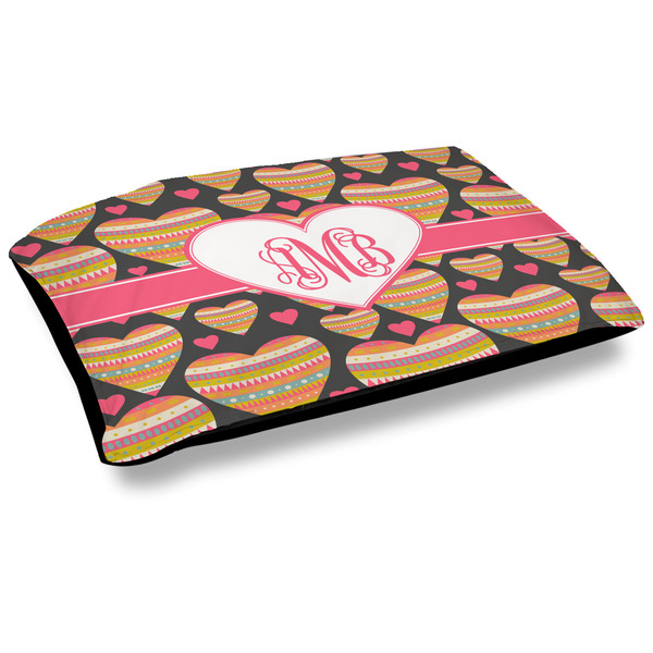 Custom Hearts Outdoor Dog Bed - Large (Personalized)