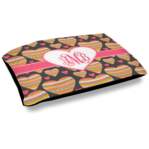 Custom Hearts Dog Bed w/ Monogram