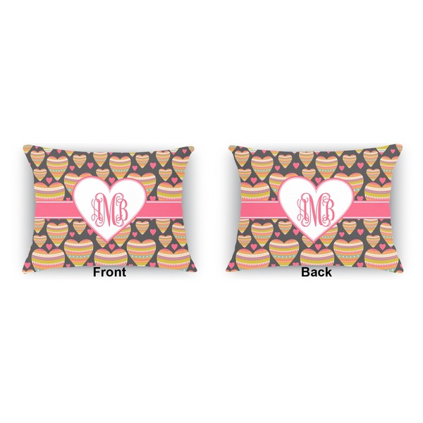 Hearts  Outdoor Rectangular Throw Pillow (Front and Back)