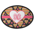 Hearts Iron On Oval Patch w/ Monogram