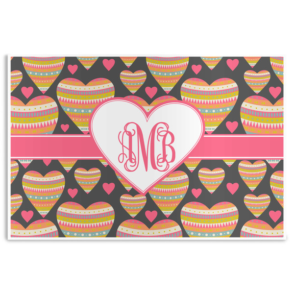 Custom Hearts Disposable Paper Placemats (Personalized)