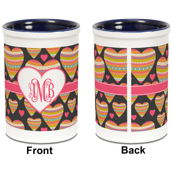 Hearts Pencil Holder - Blue - approval