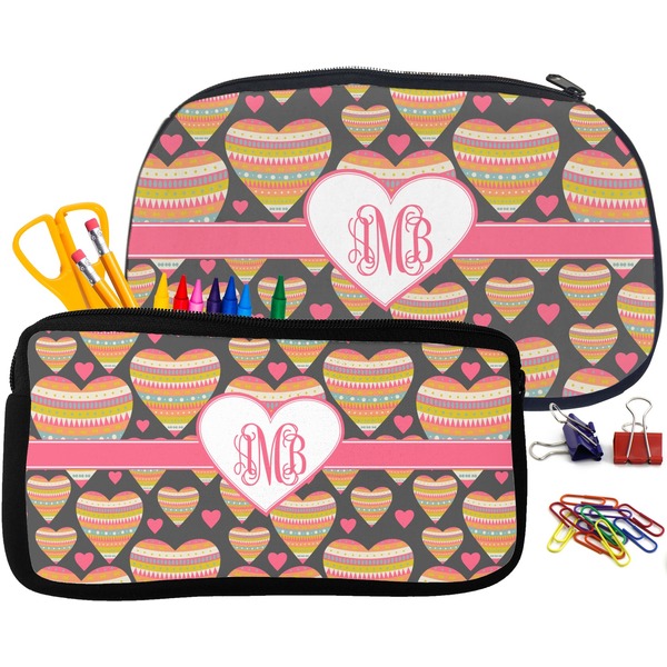 Hearts Pencil / School Supplies Bags Small and Medium