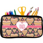 Hearts Neoprene Pencil Case - Small w/ Monogram