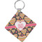 Hearts Diamond Plastic Keychain w/ Monogram