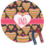 Hearts Round Fridge Magnet (Personalized)
