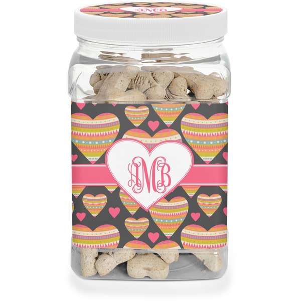 Custom Hearts Dog Treat Jar (Personalized)