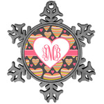 Hearts Vintage Snowflake Ornament (Personalized)