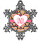 Hearts Vintage Snowflake Ornament (Personalized)