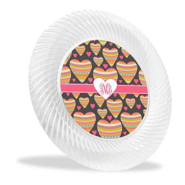 Custom Hearts Plastic Party Dinner Plates - 10" (Personalized)