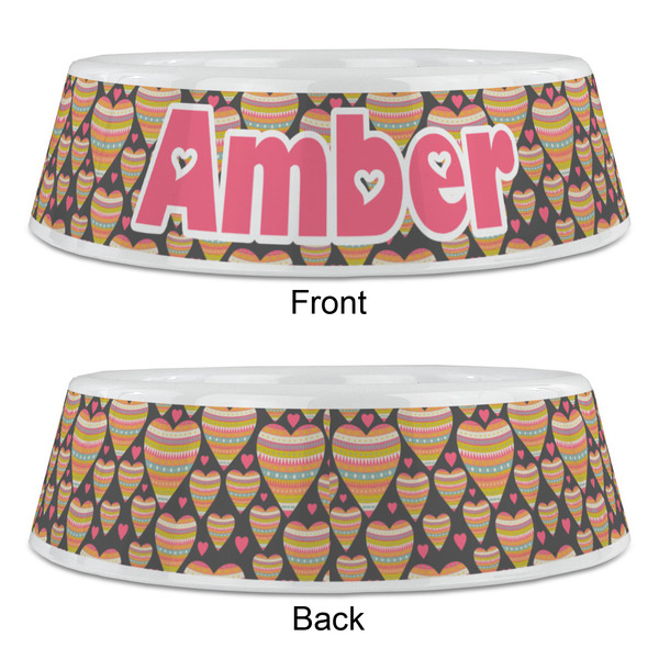 Hearts Plastic Pet Bowls - Large - APPROVAL